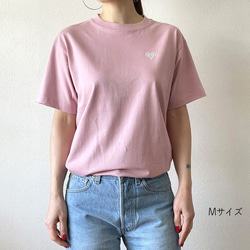 【4月20日まで】春限定！ピンクのハートTシャツ／オーガニックコットンTシャツ（受注生産）＊母の日ラッピング対応 4枚目の画像