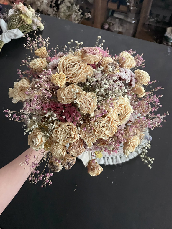 bouquet  フラワーブーケ ドライフラワーブーケ スワッグ インテリアフラワー ナチュラル ウエディングブーケ 5枚目の画像