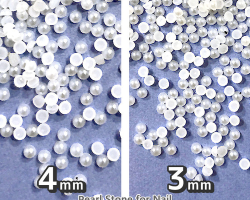 デコ パーツ ホワイト パール ネイルパーツ ビーズ 半球 半円 3mm 4mm