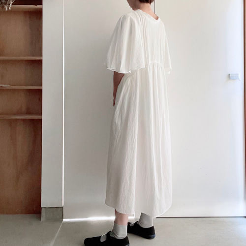 NUMBER18 ohako　オハコ　リネン　コットン　ガウン　ワンピース　白 and it_ シャツワンピース 夏 半袖 ロング 白 春 綿麻 リネン