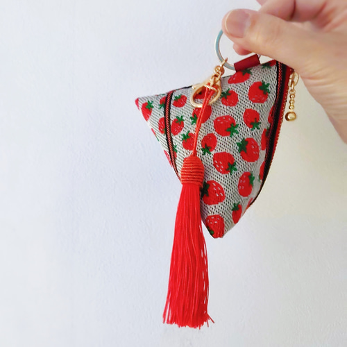 畳縁テトラポーチ(三角ポーチ) 小物入れ キーケース 小銭入れ・コイン