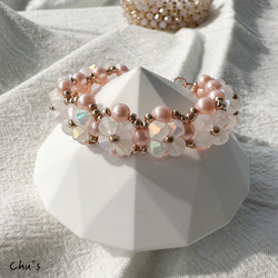 現貨 雲頂霧花手鍊 氣質 珍珠手鍊 手作飾品 可訂製項鍊長度 100%純手工製作 pearl bracelet 第13張的照片