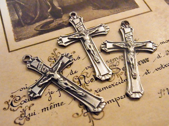 十字架 ヴィンテージ イエス・キリスト ヴィンテージ 絵画 額縁 蚤の市