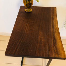 サイドテーブル　ブラックウォールナット　一枚板　コーヒーテーブル 2枚目の画像