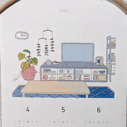 【4月はじまり】2024年4月～25年3月まで お部屋のインテリアカレンダー 壁掛け A4サイズ 13枚目の画像