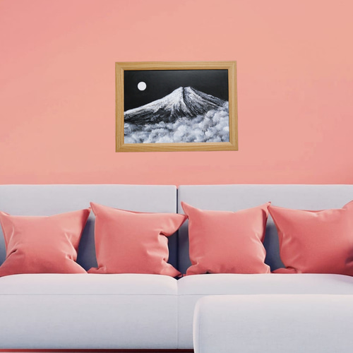 油絵 油彩 油彩画 絵 絵画 【白黒の富士山】 油絵 油彩 油彩画 絵 絵画 【白黒の富士山】 | HIROSHI1990