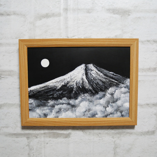 油絵 油彩 油彩画 絵 絵画 【白黒の富士山】 油絵 油彩 油彩画 絵画 【白黒の富士山】 絵画 HR 通販