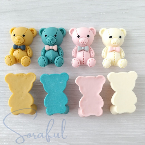 4個】ティディベア くま ぬいぐるみ【デコパーツ】D-0071 4個】ティディベア くま ぬいぐるみ【デコパーツ】D-0071