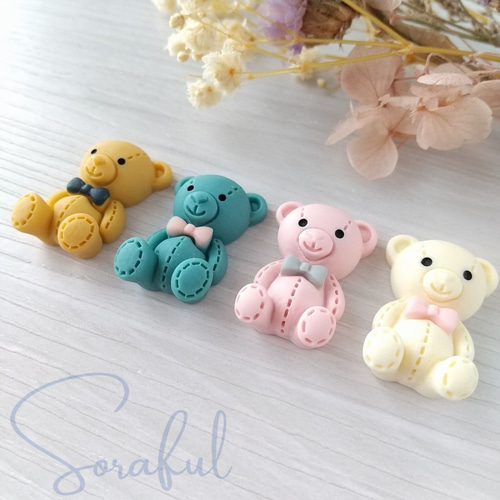 4個】ティディベア くま ぬいぐるみ【デコパーツ】D-0071 4個】ティディベア くま ぬいぐるみ【デコパーツ】D-0071