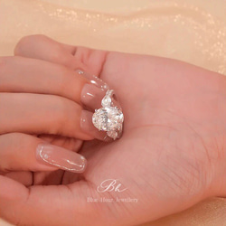 5カラット オーバル 高炭素ダイヤモンド 3石 キラキラ ゴージャス ラグジュアリー リング 指輪 12枚目の画像