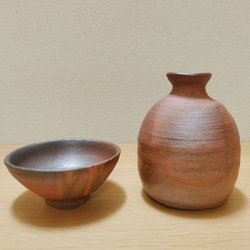 備前焼 有名作家 お猪口 2個セット □備前焼の酒器セット□ おちょこ・ぐい呑み・徳利 東児の花窯