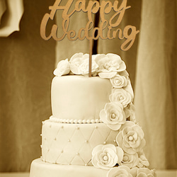 【ウェディング】ケーキトッパー(Happy Wedding) 7枚目の画像