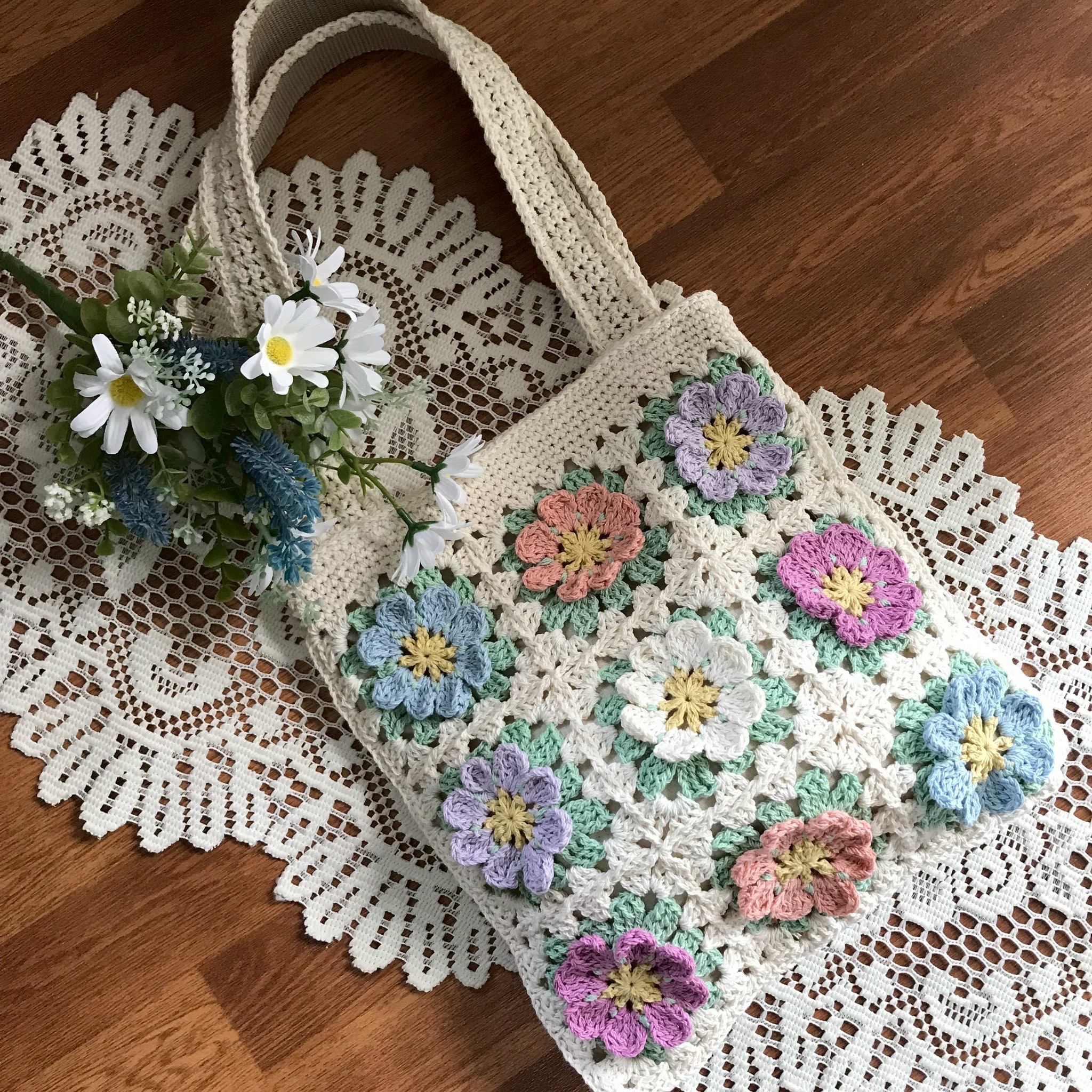 春の花モチーフバッグの作り方 | TikTok