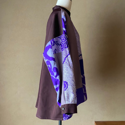 紫　絹接ぎ　シャツブラウス 4枚目の画像