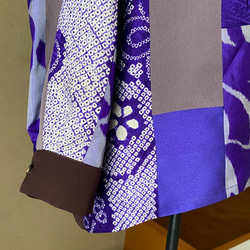 紫　絹接ぎ　シャツブラウス 3枚目の画像