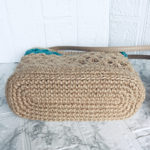 受注制作) 全7色 麻紐 ショルダーバッグ ／ サコッシュ ／ ラインの色  