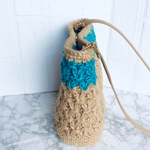 受注制作) 全7色 麻紐 ショルダーバッグ ／ サコッシュ ／ ラインの色  