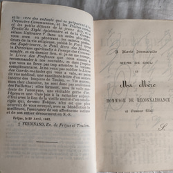 【アンティーク洋書】Livre de piété : ダークブラウン革張り、天金加工、見返し百合 7枚目の画像