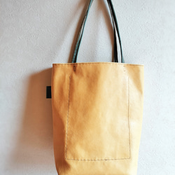 tatenaga tote　ミモザ✗グラスグリーン　ピッグスキンレザー 9枚目の画像