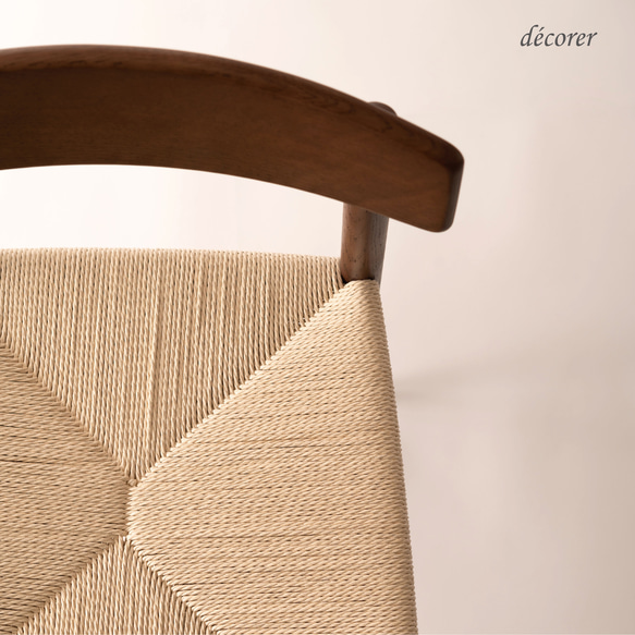 オーク材のペーパーコードチェア [1脚入 : 4色 ] 北欧スタイル 木製 無垢 手編み 椅子 ダイニングチェア 9枚目の画像