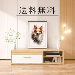 【KENSHIN (犬神) - ウェルシュコーギー犬 No.1】風水画 アートポスター 犬の絵 犬の絵画 4枚目の画像