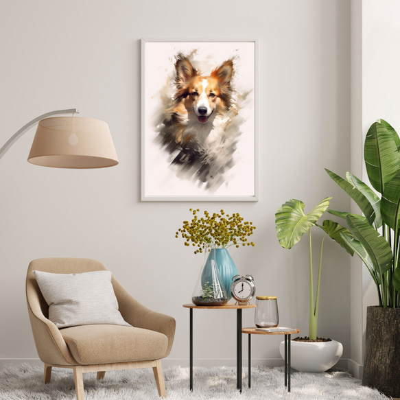 【KENSHIN (犬神) - ウェルシュコーギー犬 No.1】風水画 アートポスター 犬の絵 犬の絵画 7枚目の画像