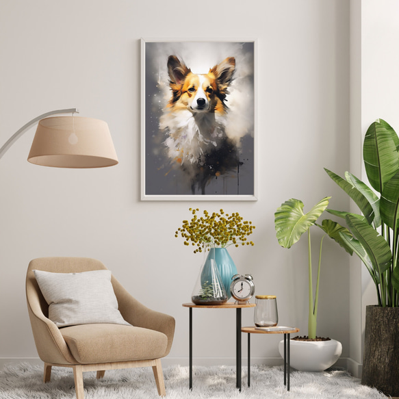 【KENSHIN (犬神) - ウェルシュコーギー犬 No.2】風水画 アートポスター 犬の絵 犬の絵画 7枚目の画像