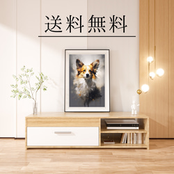 【KENSHIN (犬神) - ウェルシュコーギー犬 No.2】風水画 アートポスター 犬の絵 犬の絵画 4枚目の画像