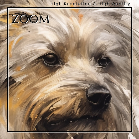 【KENSHIN (犬神) - ヨークシャーテリア犬 No.1】風水画 アートポスター 犬の絵 犬の絵画 3枚目の画像