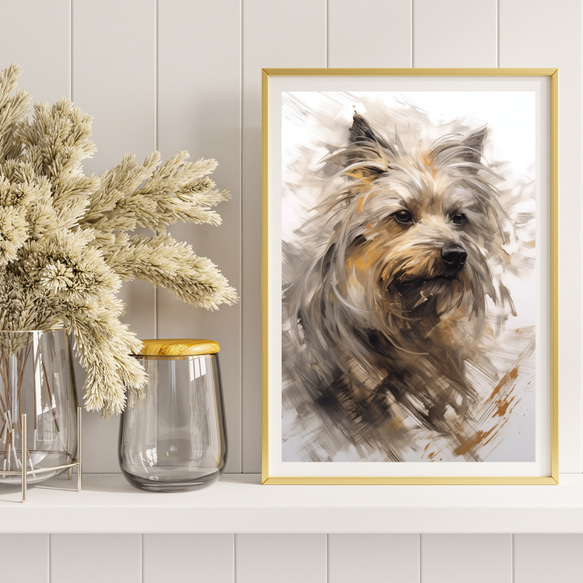 【KENSHIN (犬神) - ヨークシャーテリア犬 No.1】風水画 アートポスター 犬の絵 犬の絵画 8枚目の画像