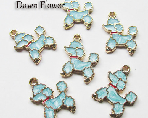 プードルのチャーム 20×13mm ハンドメイドパーツ チャーム Dawn