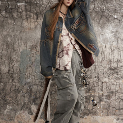 西部カウボーイの個性的なレトロなカジュアルデニムジャケット男女兼用 W211 10枚目の画像
