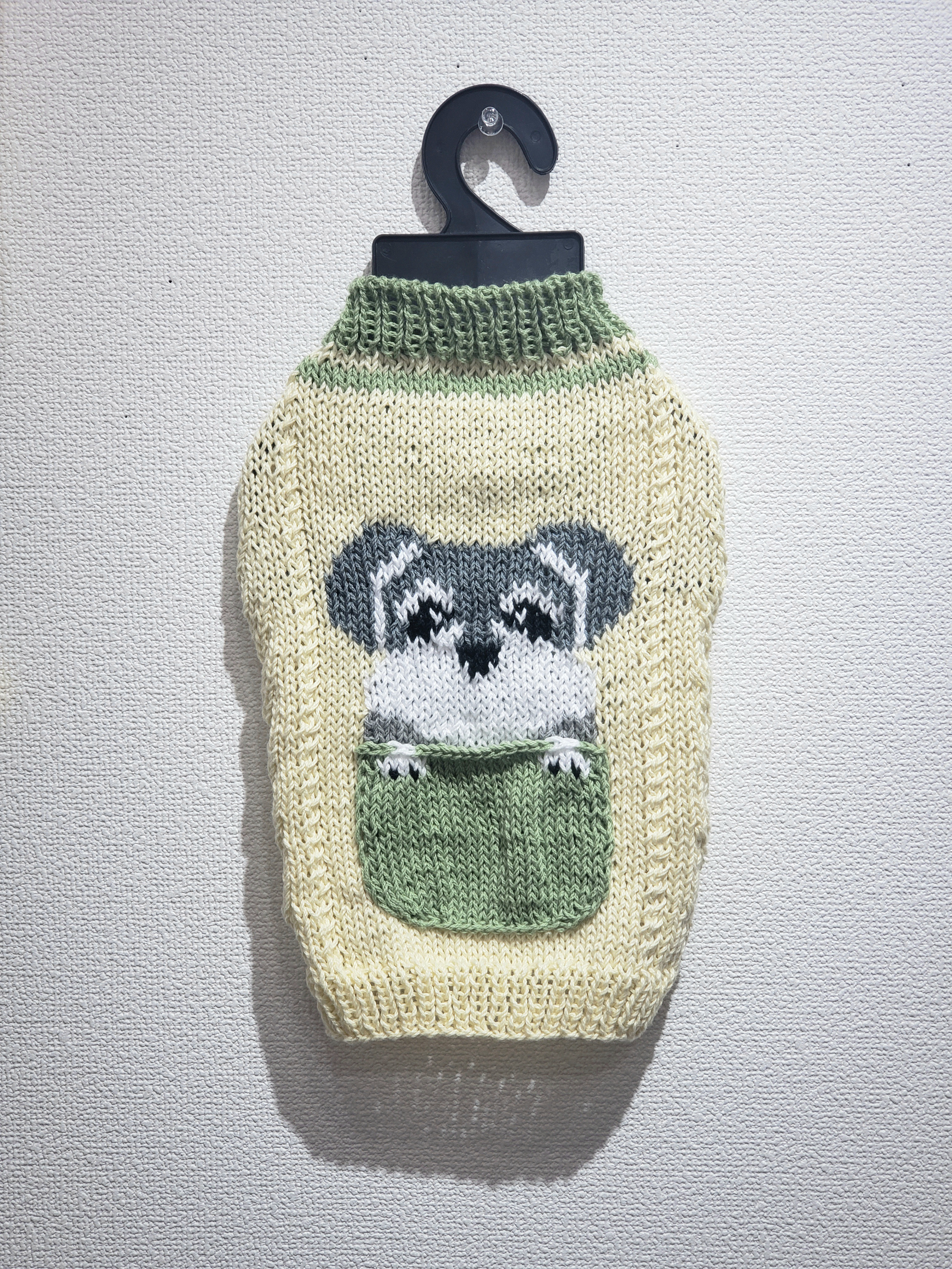 犬服♪ポケットから顔を出すワンちゃんのサマーニット(小型犬)シュナウザー