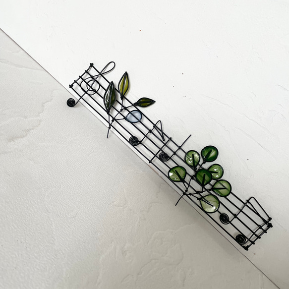 ディップの草花と音符の楽譜　ワイヤークラフト 2枚目の画像