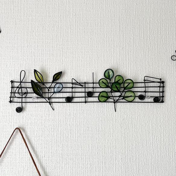 ディップの草花と音符の楽譜　ワイヤークラフト 4枚目の画像