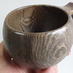 　神代タモの一木彫りコーヒーカップ　 13枚目の画像