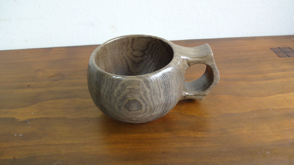　神代タモの一木彫りコーヒーカップ　 15枚目の画像