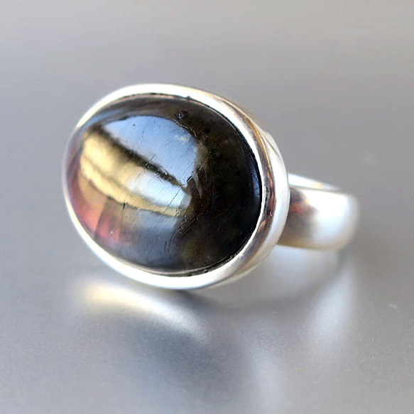 ピンクラブラドライトSV925リング pink labradorite ring 3枚目の画像