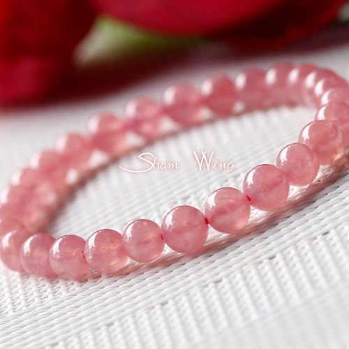 a BRY0532☆インカローズブレスレット☆高品質　天然石　美品 高品質天然石インカローズブレスレット♡