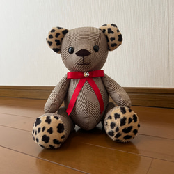 Color Rich テディベア ぬいぐるみ チェック柄コート ヴィンテージ Color Rich テディベア ぬいぐるみ チェック柄コート