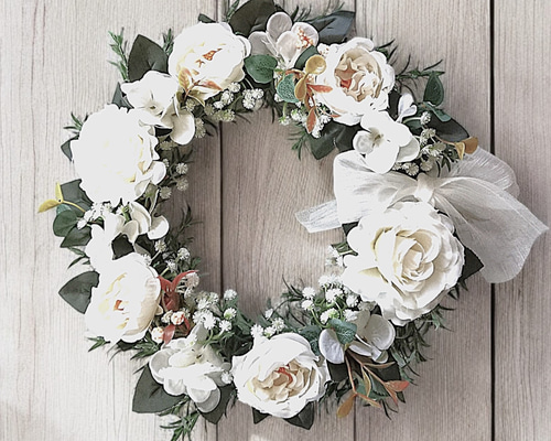 クレイフラワー♡フラワーリース♡花の妖精さん♡ハンドメイド クレイフラワー♡フラワーリース♡花の妖精さん♡ハンドメイド