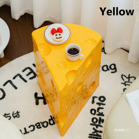サイドテーブル ユニーク チーズ ケーキ 型 おしゃれ かわいい インテリア コンパクト ch-1592 2枚目の画像