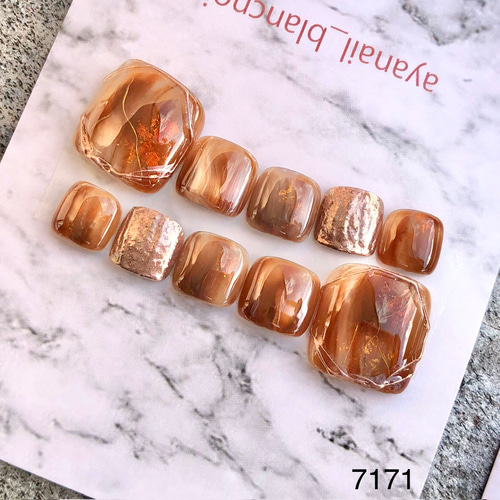 キャラメルニュアンス ネイルチップ キャメルカラーのニュアンスネイル