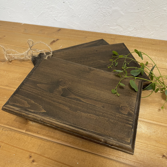 オーダーサイズで製作＊wood plate＊ 木製 ポットマット 鍋敷き　木製トレー　グラタン皿受け 8枚目の画像