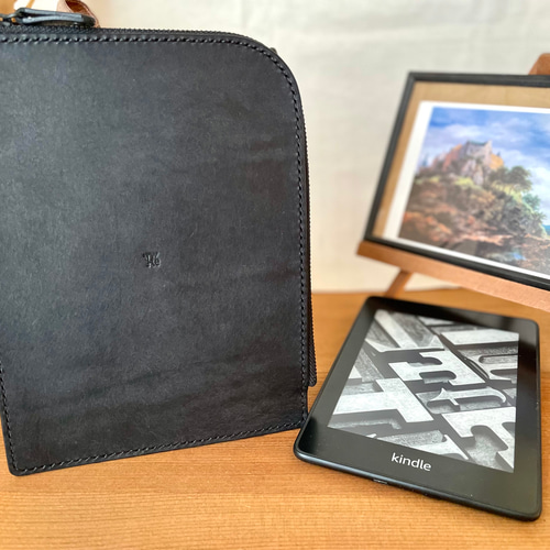 ラスト1点】外へ持ち歩きたくなる♪レザーで作ったKindleケース