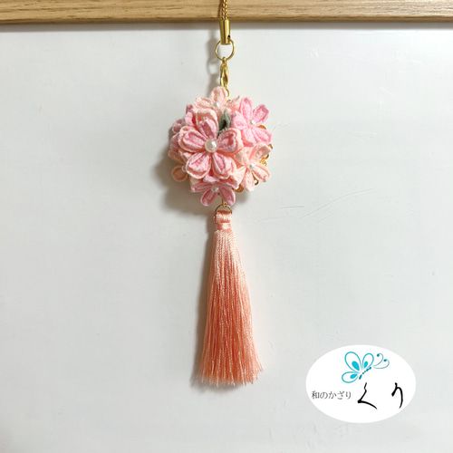 つまみ細工 根付け帯飾り 桜 バッグチャーム kuri.t 通販