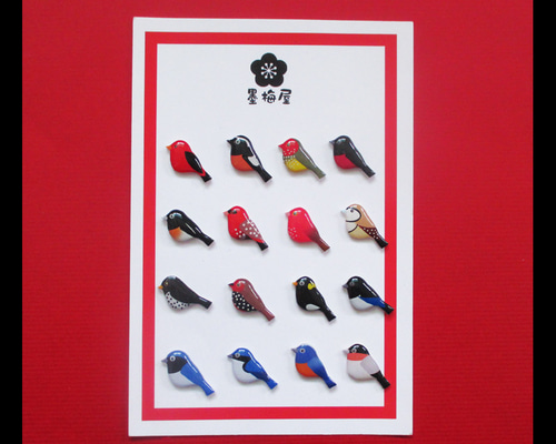 鳥　ピンバッジ　鳥　 洋書 選べるピンバッジミニ】鳥B ピンバッチ 墨梅屋 通販 17324115｜Creema