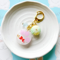 練り切り キーホルダー 桜 紫陽花 パステルカラー カラフル フェイクスイーツ 練り切りお花の根付ストラップ フェイクスイーツ 和菓子 桜