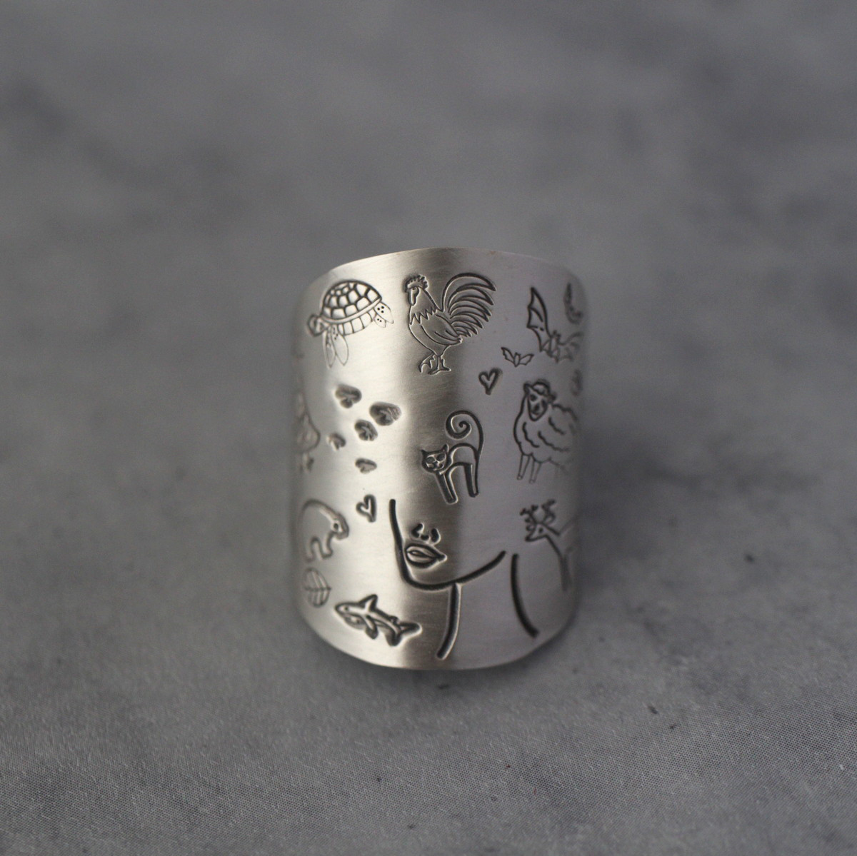 動物が好きで好きでたまらない｜カフリング｜スプーンリング｜シルバー｜亀｜鮫｜蛙｜鹿｜熊｜魚｜犬｜鶏｜梟｜羊｜猫｜星｜ 5,621円