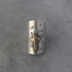 幽靈清掃器 | 袖口環 | 湯匙環 | 銀色 | 黃銅 | 幽靈 | 十字架 | 十字架 | 滑稽 | 休閒 | 獨特 第1張的照片